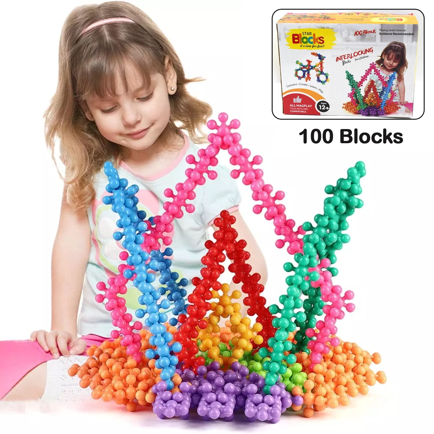 Star Shaped Star Block Interlocking Blocks Colorful Star Building Blocks (100 Pcs Set) Star Shaped Star Block Interlocking Blocks Colorful Star Building Blocks (100 Pcs Set)